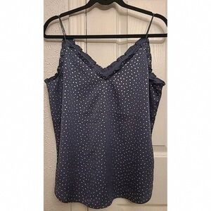 Elegant Navy Polka Dot Camisole